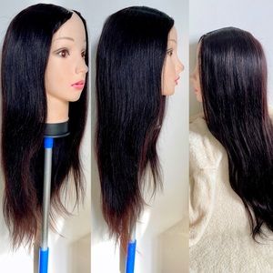 100% Brazilian Human Hair Middle U Part Wig